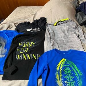 Assorted Bundle of 5 Boys T-Shirts-1 Short Sleeve-4 Long Sleeve- Size 10/12